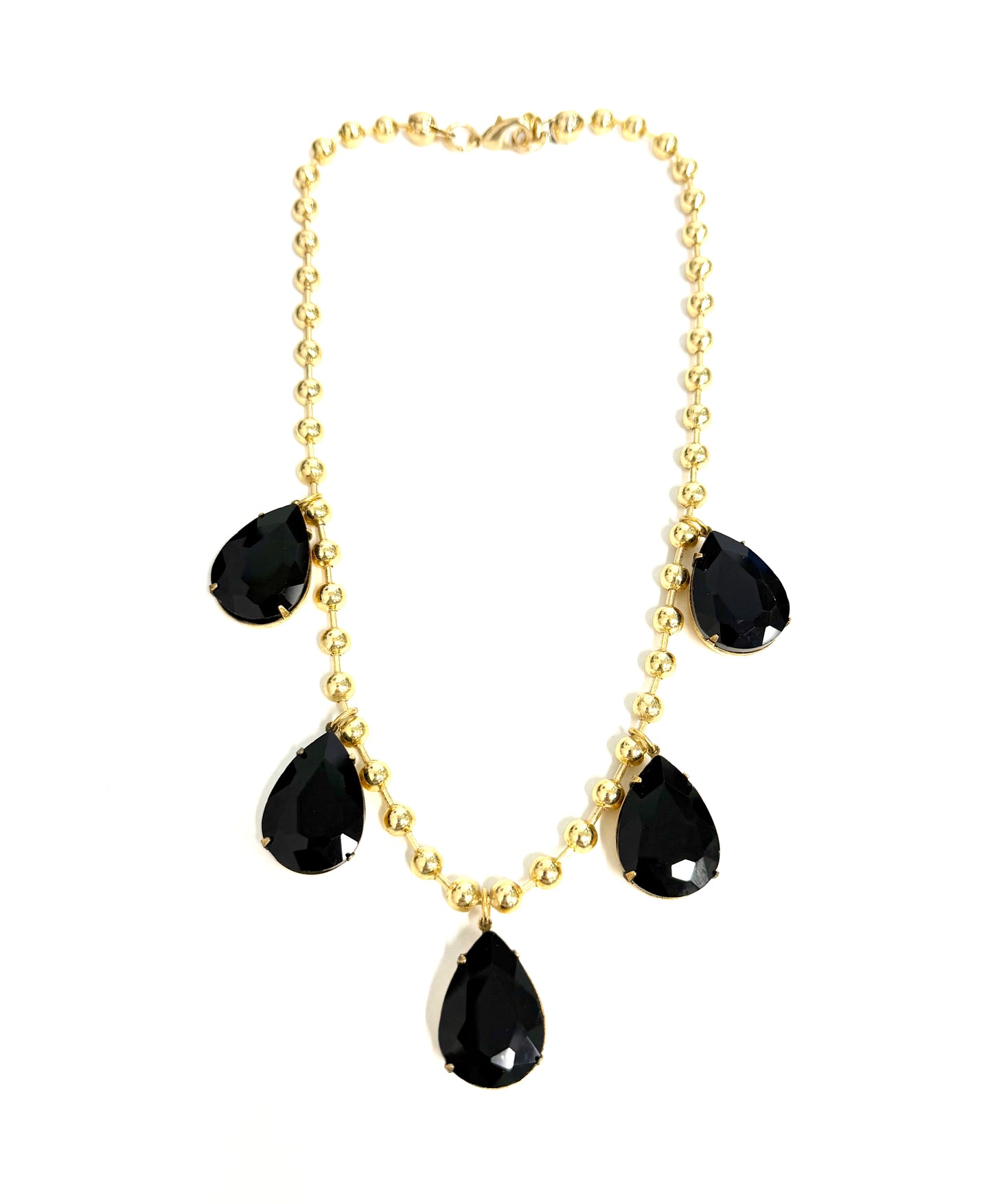 The Yochi Black Drop Ball Necklace