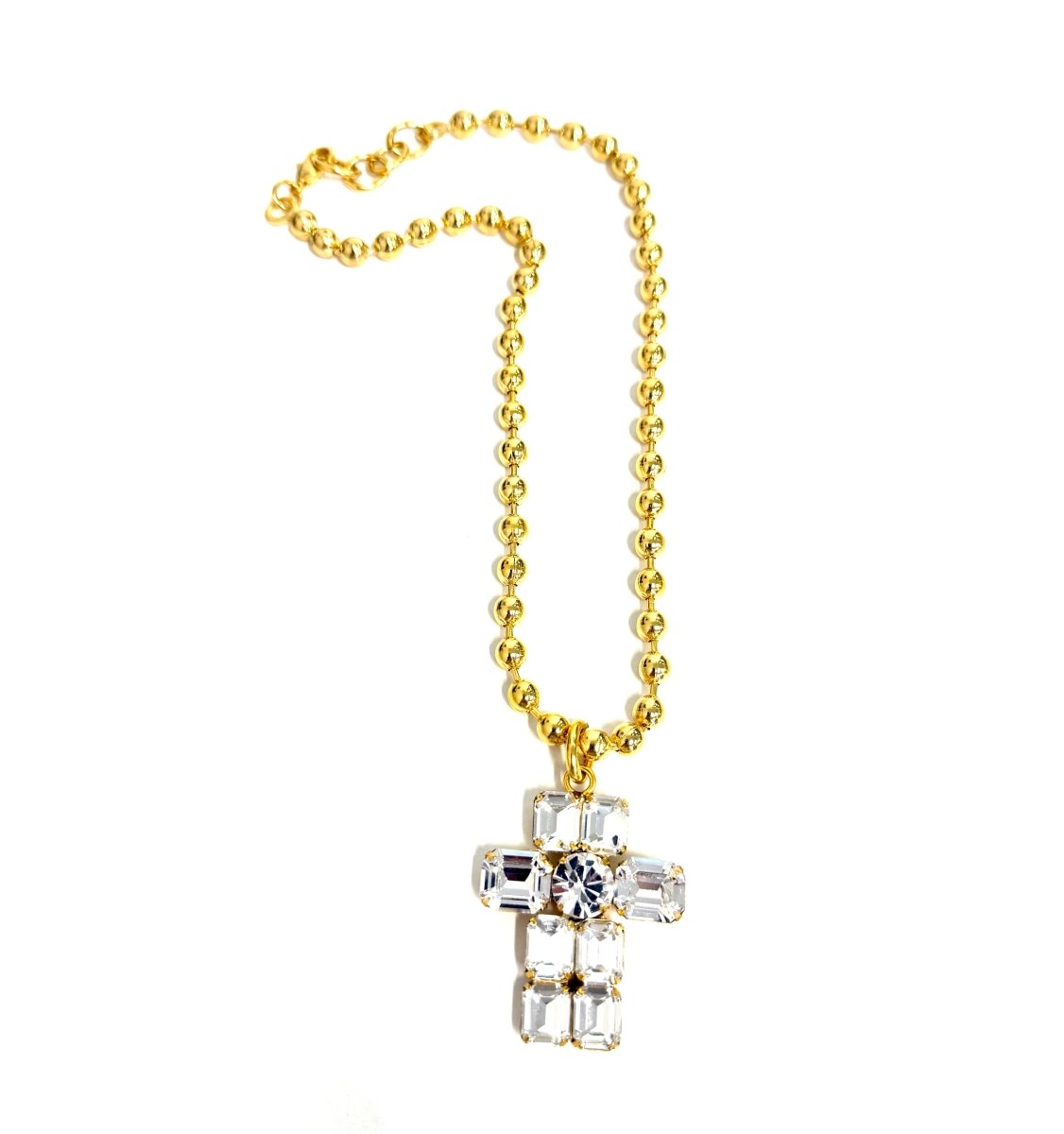 The Yochi Doubled Cross Necklace on Ball Chain