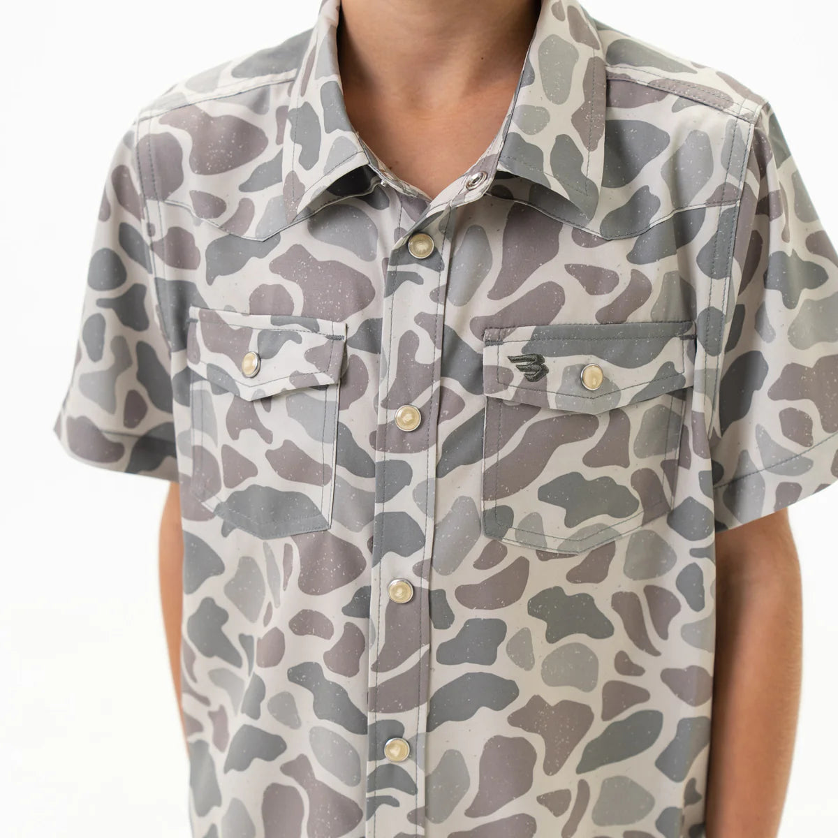 Youth Burlebo Western Shirt in Classic Deer Camo