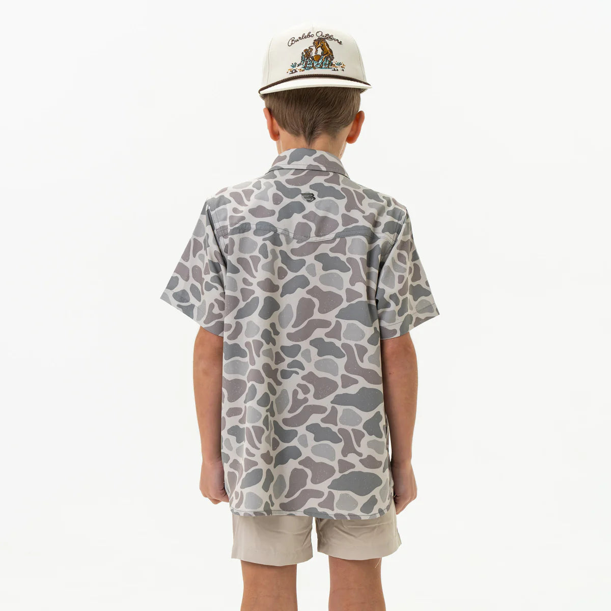 Youth Burlebo Western Shirt in Classic Deer Camo