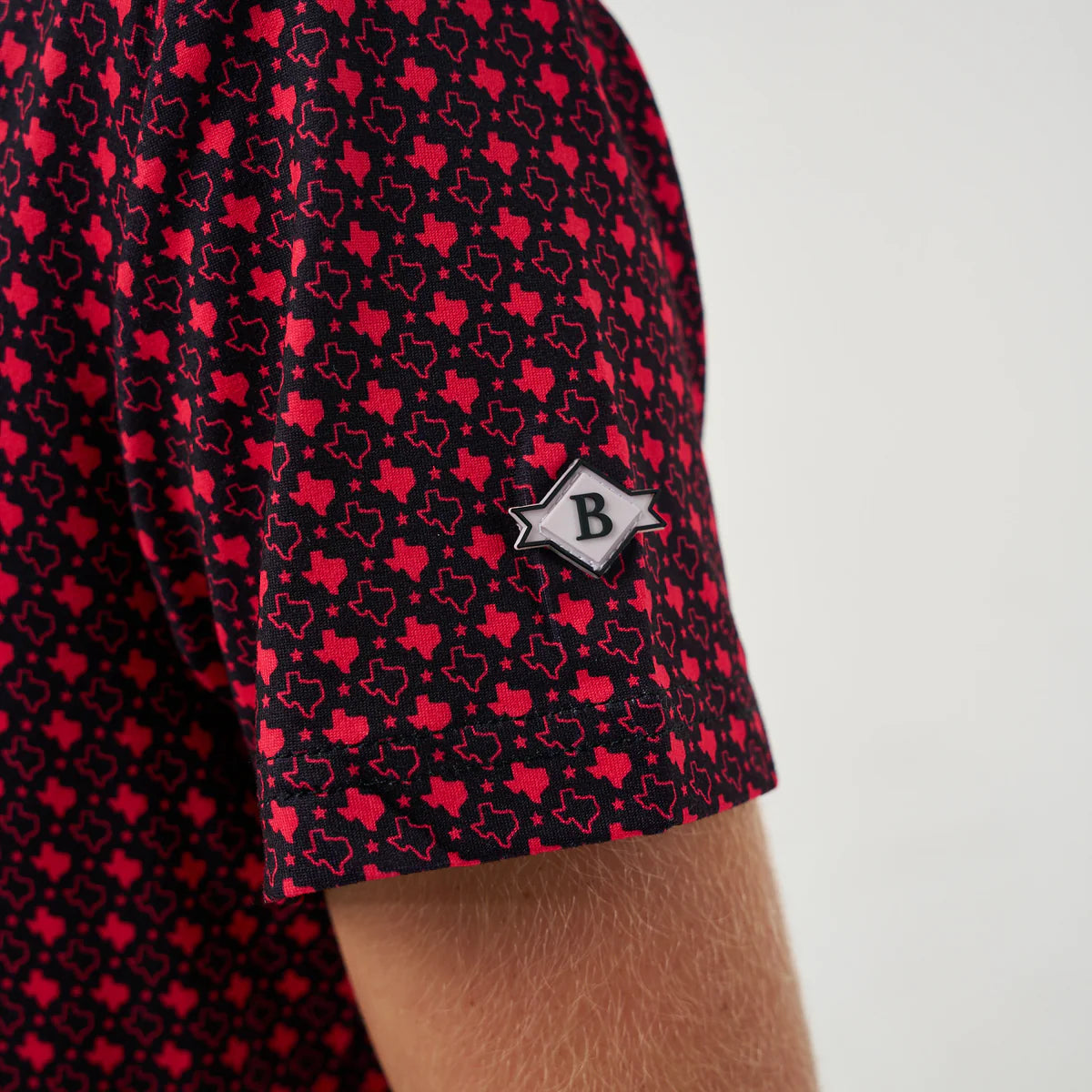 Youth Burlebo Polo in Black & Red Texas