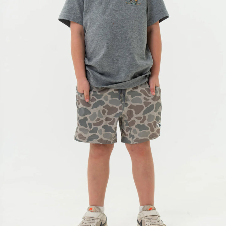 Youth Burlebo Athletic Shorts in Classic Deer Camo