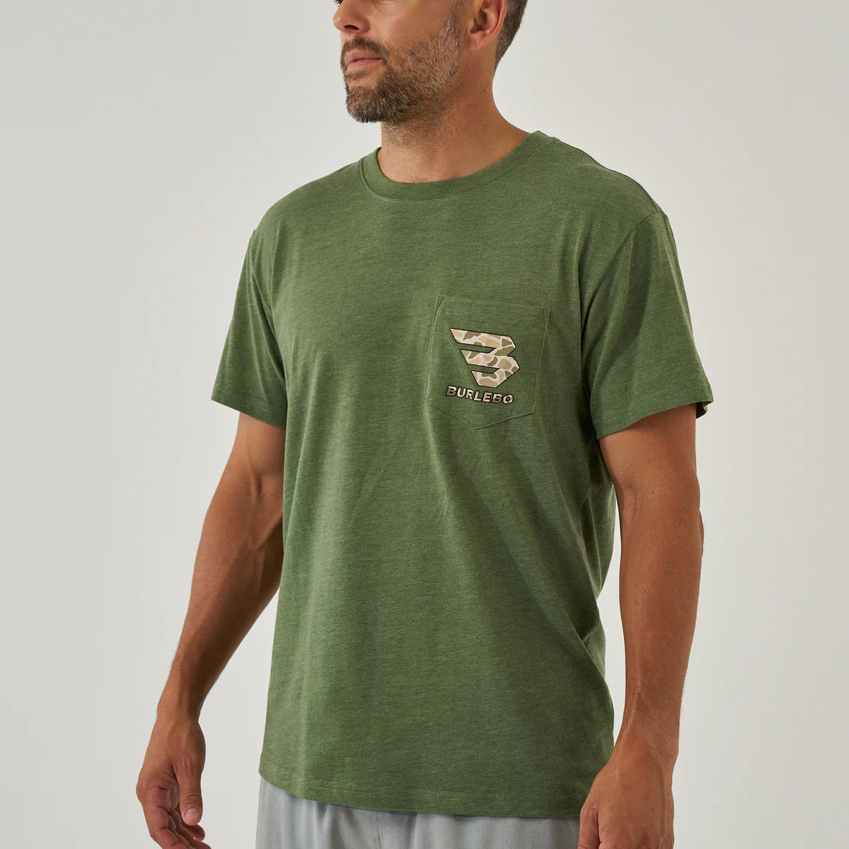 The Burlebo SS Tee in Mallard Camo Dog