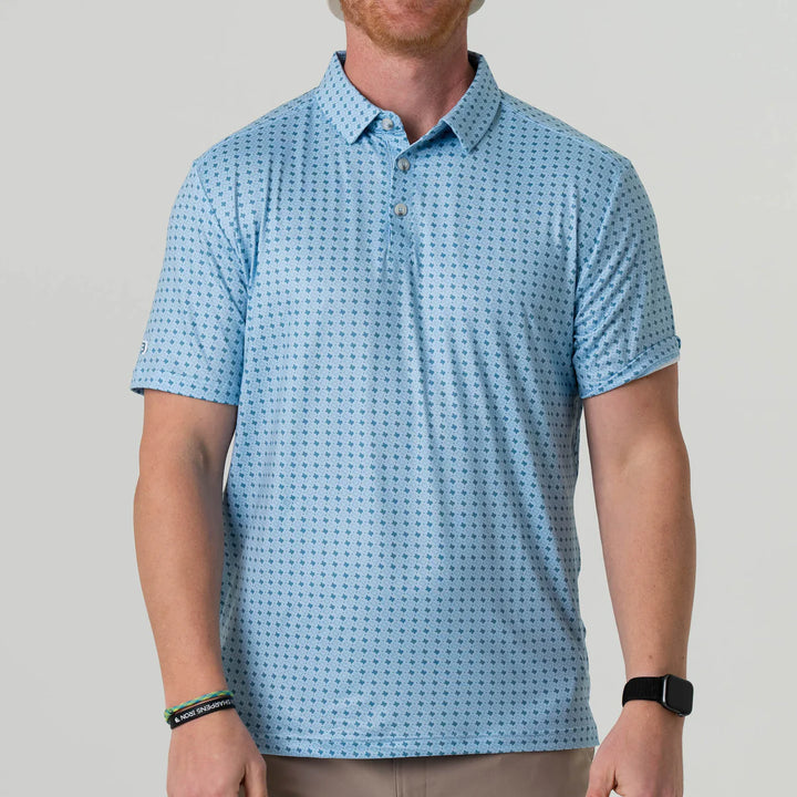The Burlebo Performance Polo in Texas Light Blue