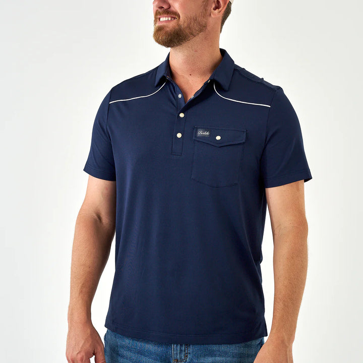 The Burlebo Pearl Snap Performance Polo in 2 Colors
