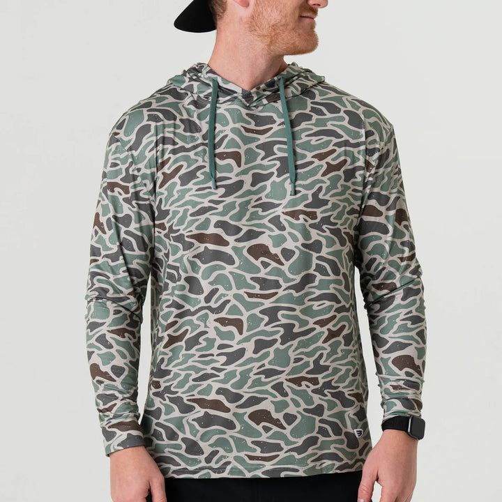 The Burlebo Performance Hoodie in Retro Duck Camo