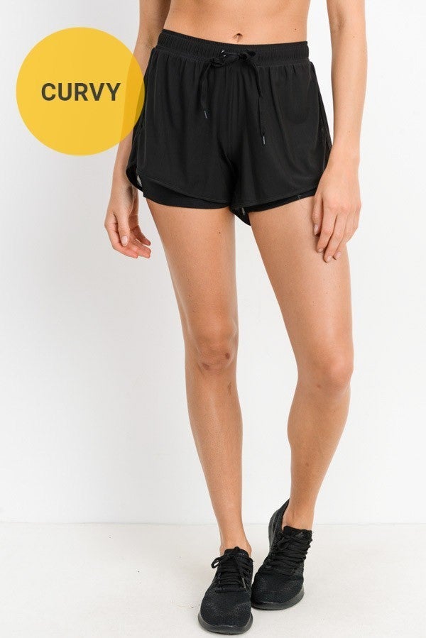 Curvy Mono B Lined Shorts