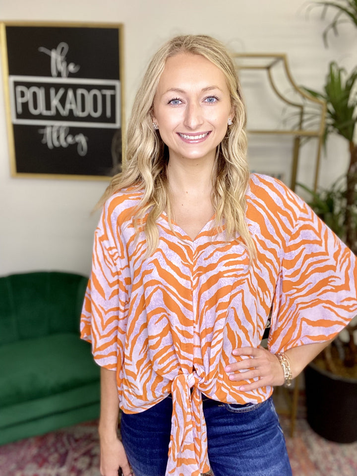 The Zelly Zebra Tie Top - AS