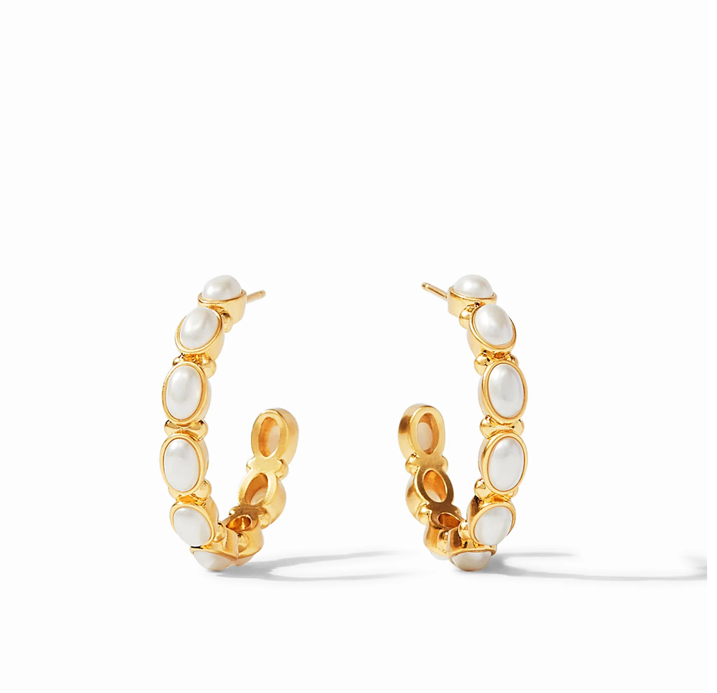 JV Mykonos Hoop Gold Pearl