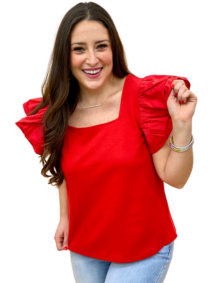 The Flare Shoulder Top in 3 Colors