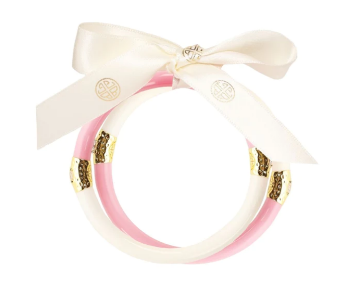 BuDhaGirl Yin Yang Bracelets - Pink & Ivory