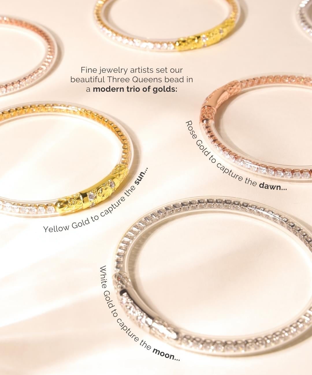 Clear Crystal Three Queens Budha Bangles