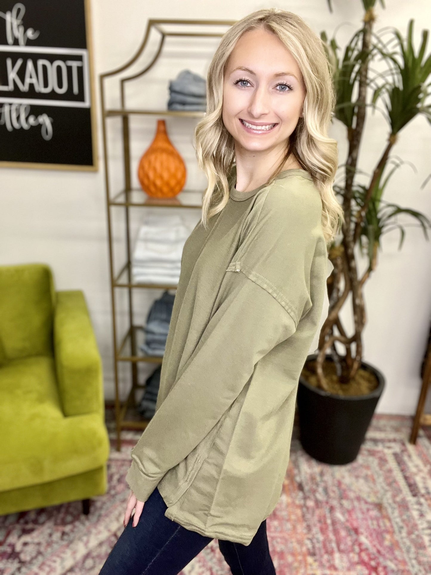 The Washed Terry Top in 2 Colors/All Sizes