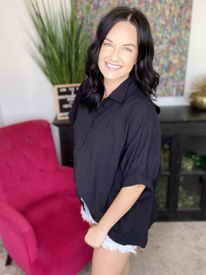 The Ash Button Down in Black