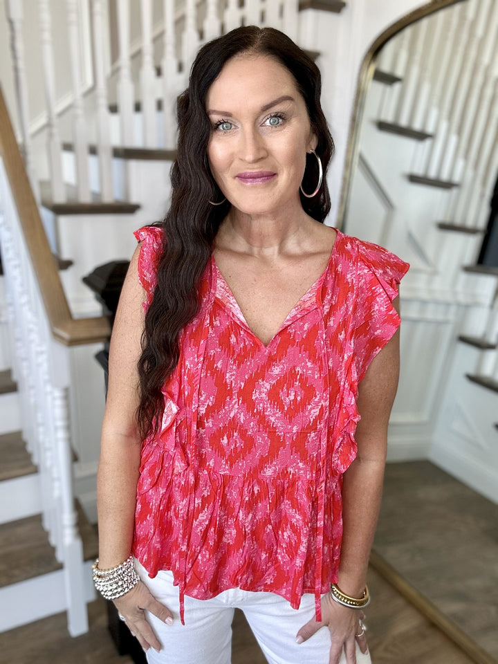 The Ikat Flutter Top-AS