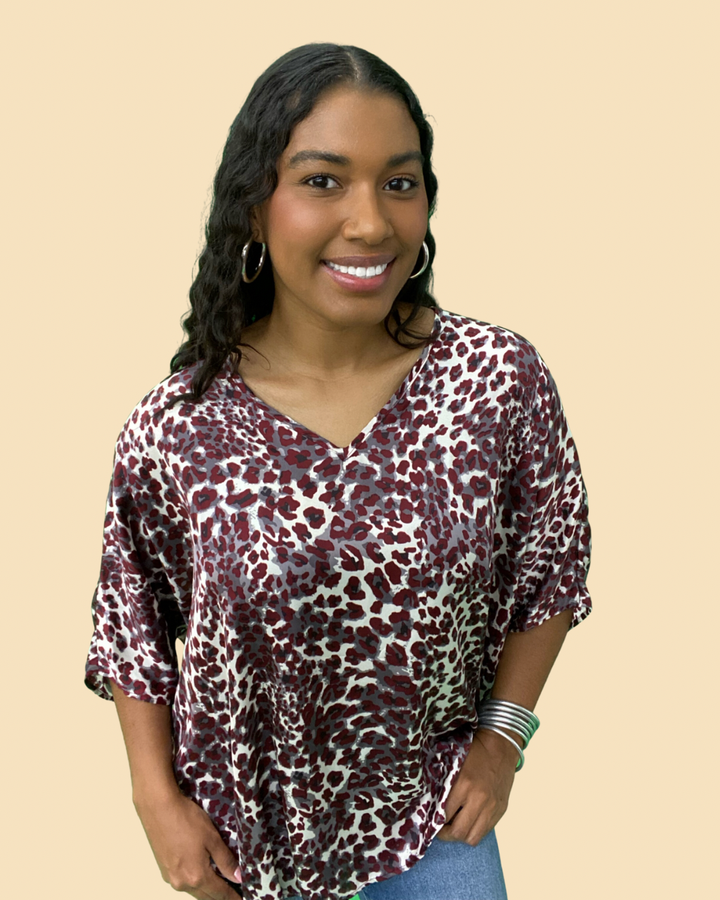 The Maroon Hunt Poncho Top - AS