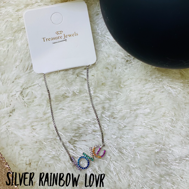 TJ Silver Love Rainbow Bracelet