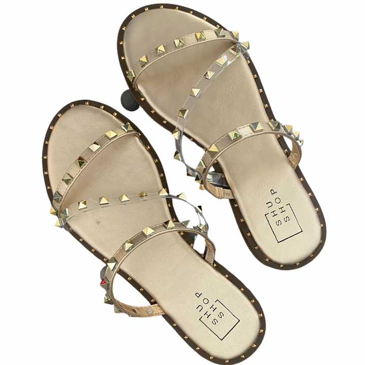 The Gold Belara Studded Sandals