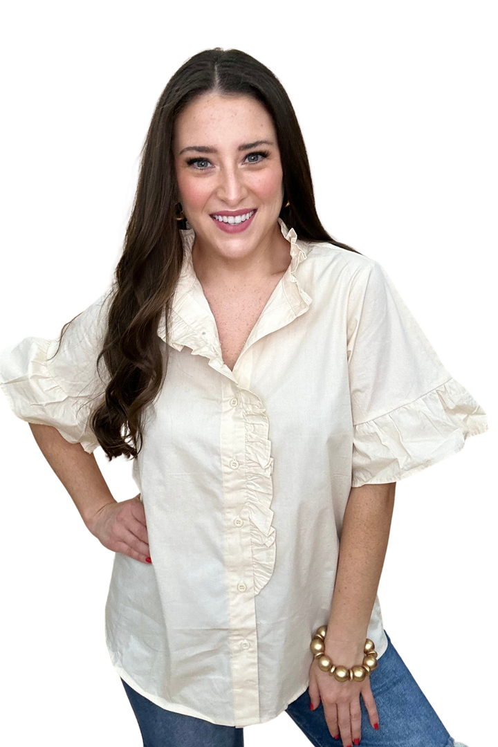 The Creamy Ruffle Top