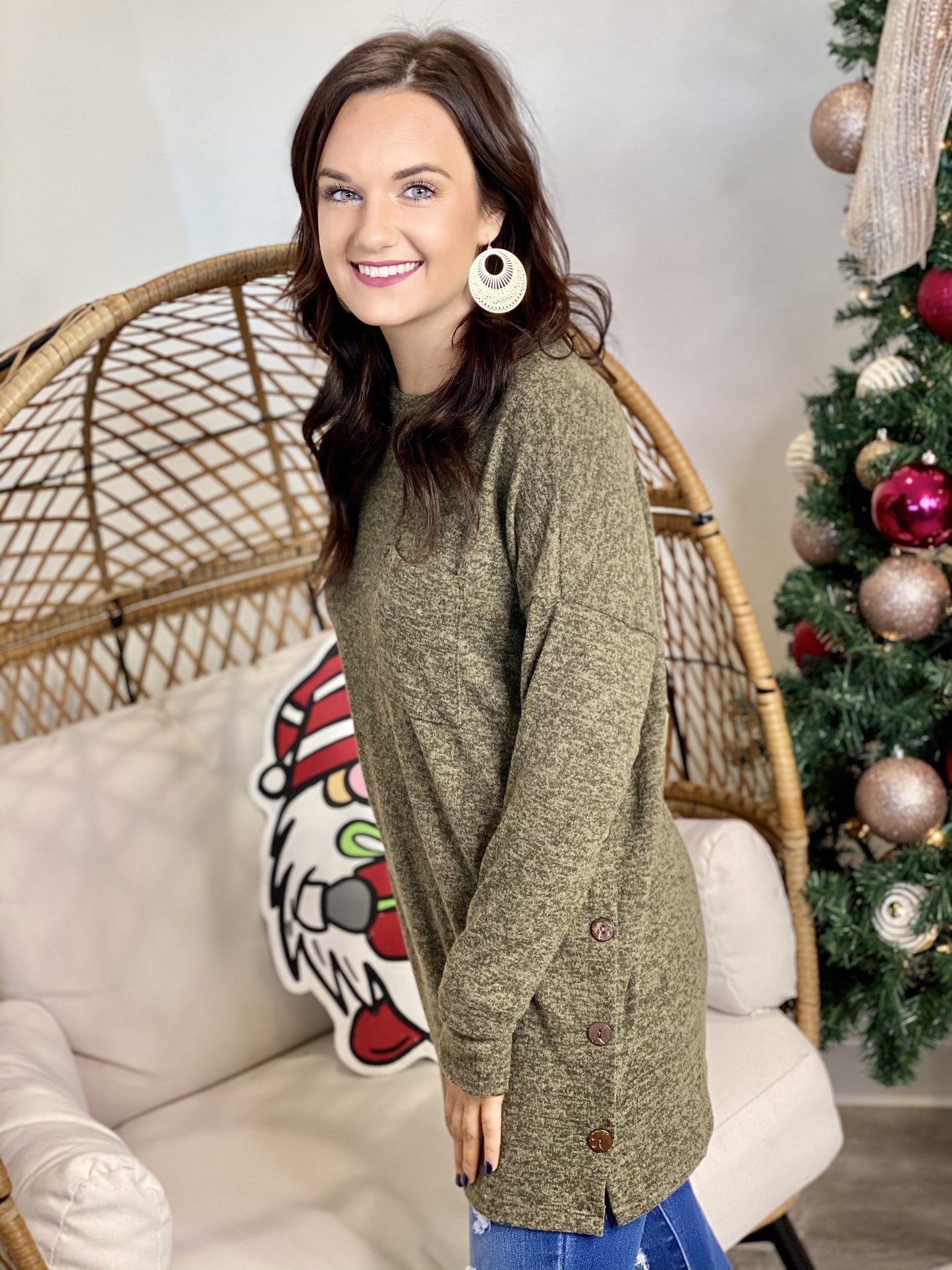 Surprise Steal-Button Tunic in 4 Colors