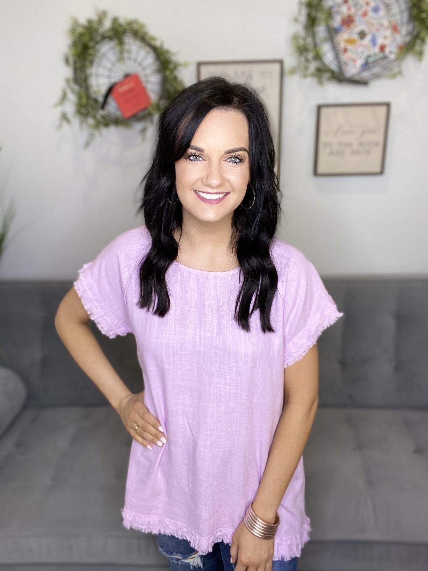 The Lilac Back Hem Top