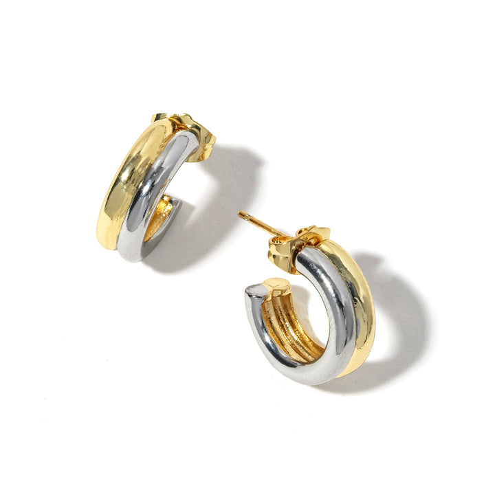 Two Toned Hoop Earrings