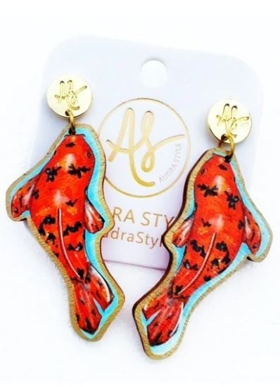 AS Earrings-Goldfish Koi