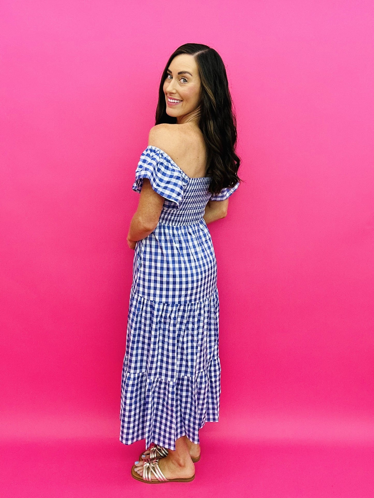 The Brynn Purple Checker Maxi