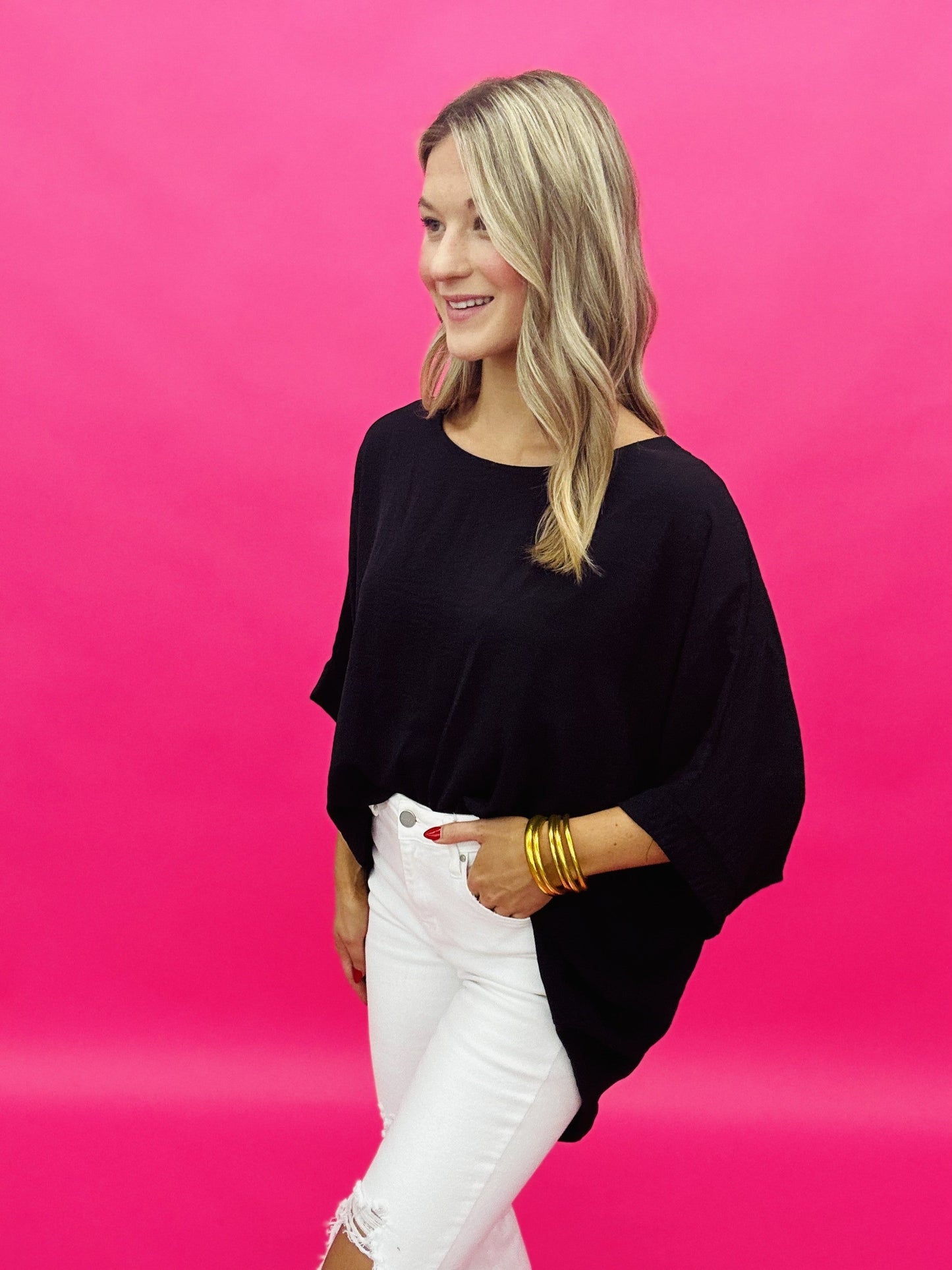 The Solid Airflo Scoop Poncho - 3 Colors, AS
