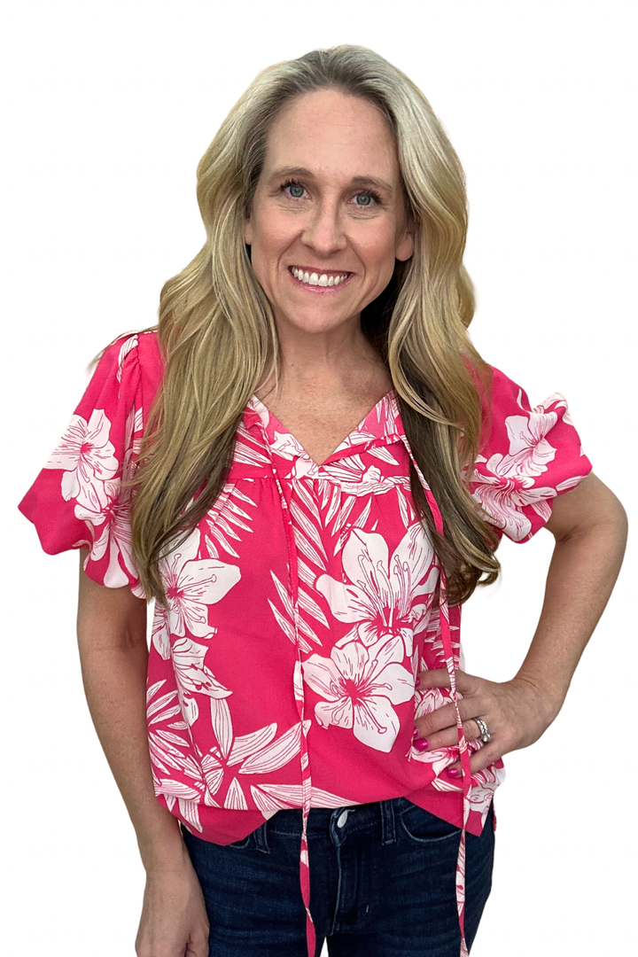 The Turtle Bay Top in Fuchsia