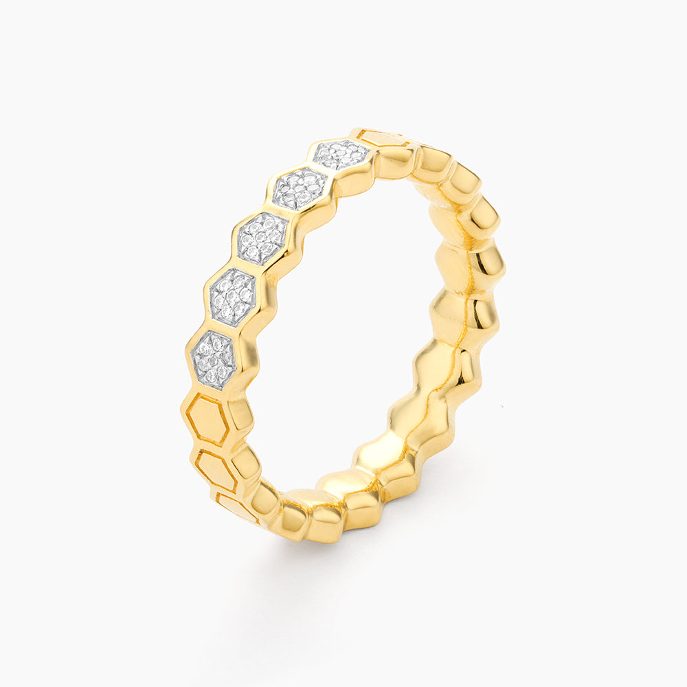 ES Oh Beehive! Honeycomb Statement Ring