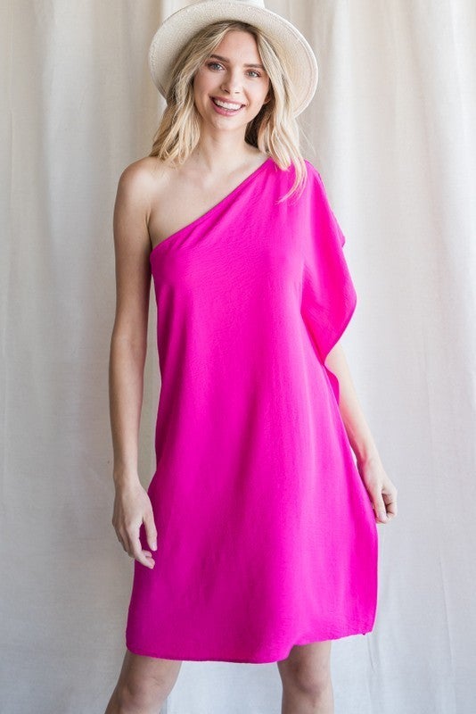 The Sass Shoulder Dress-3 Colors