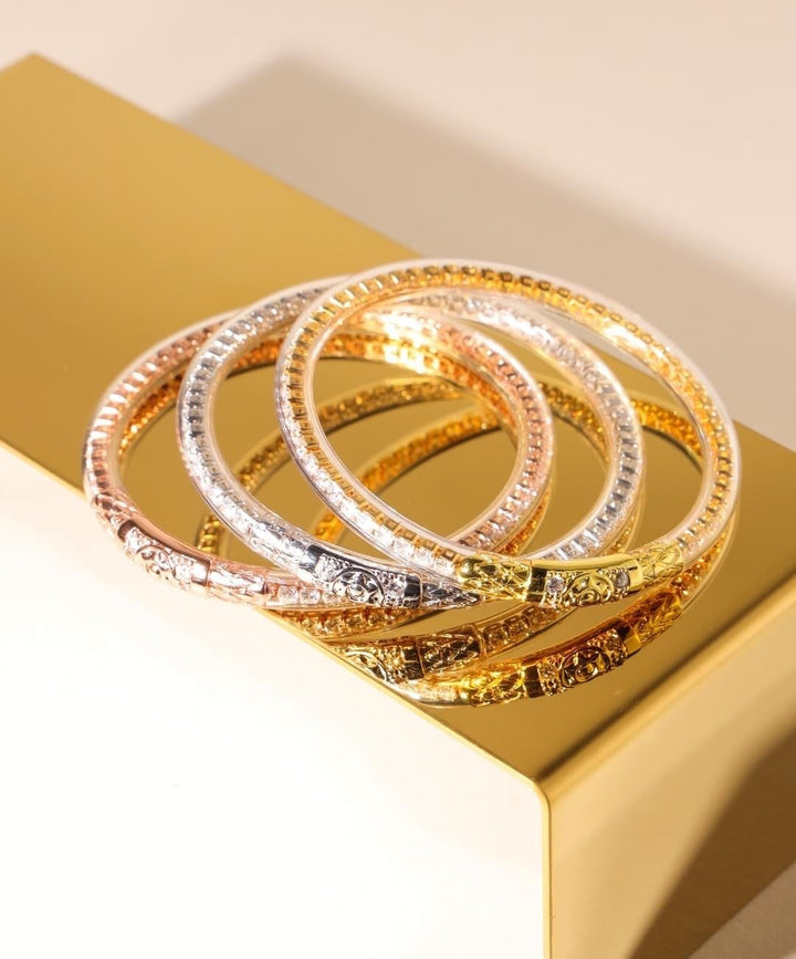 Clear Crystal Three Queens Budha Bangles