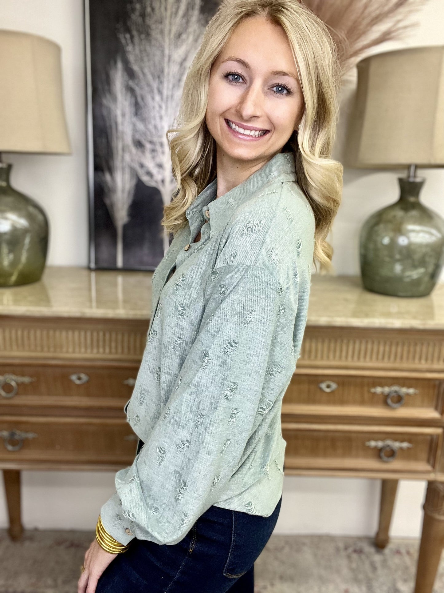 The Textured Sage Top