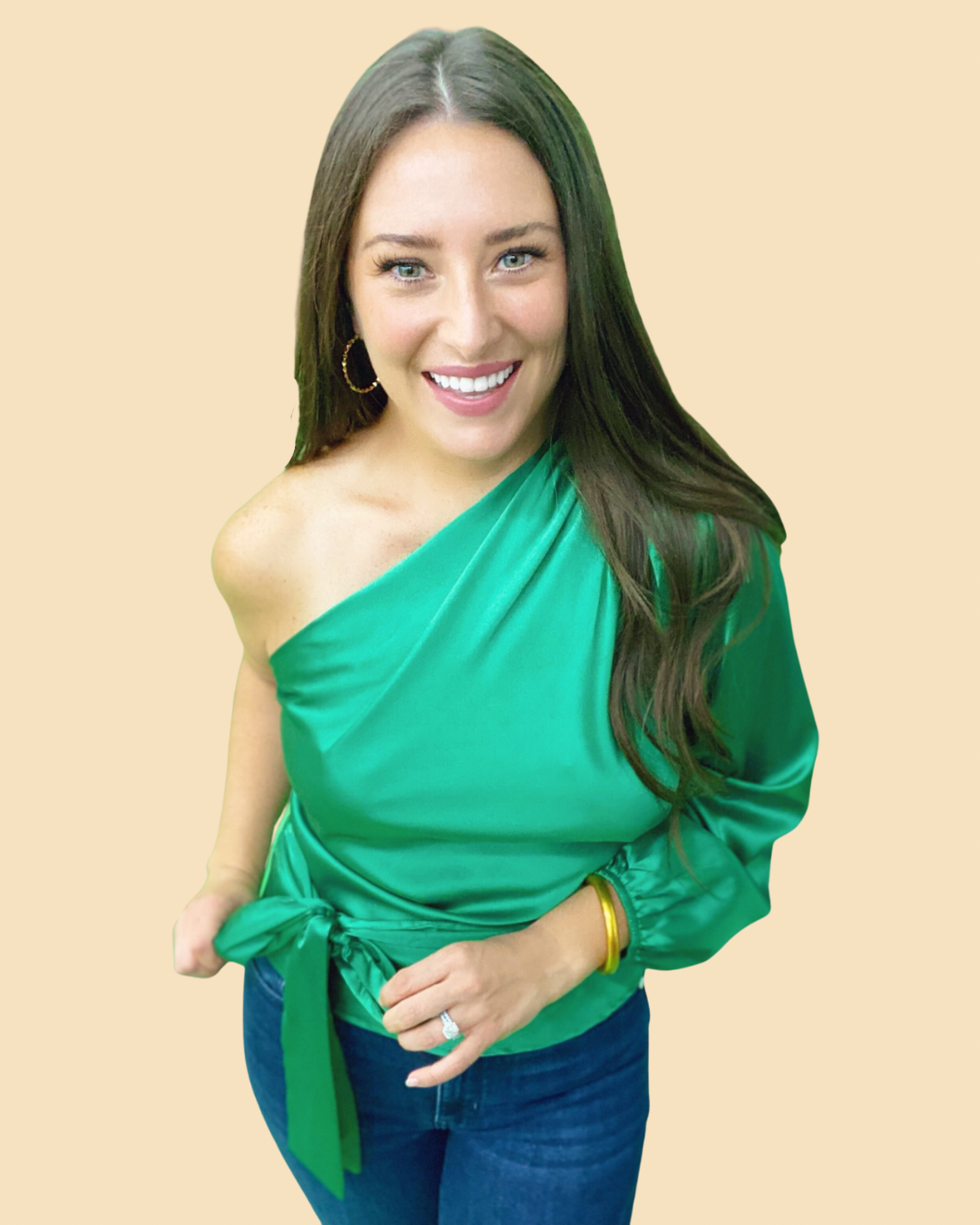 The Solid Satin Raven Top - AS
