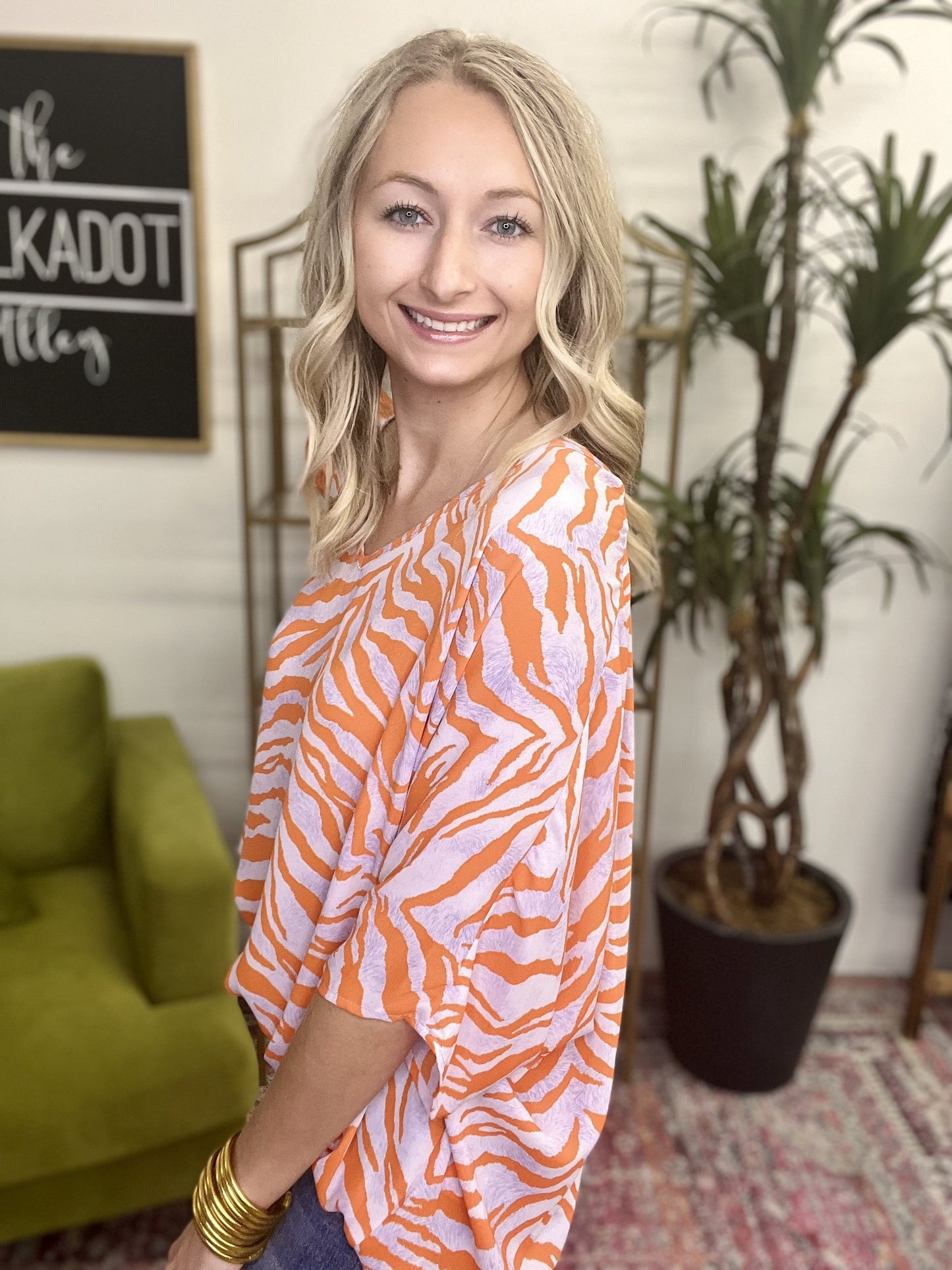The Zelly Zebra Poncho Top - AS