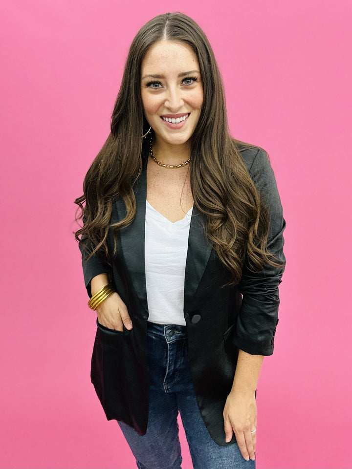The Skies Satin Blazer-2 Colors
