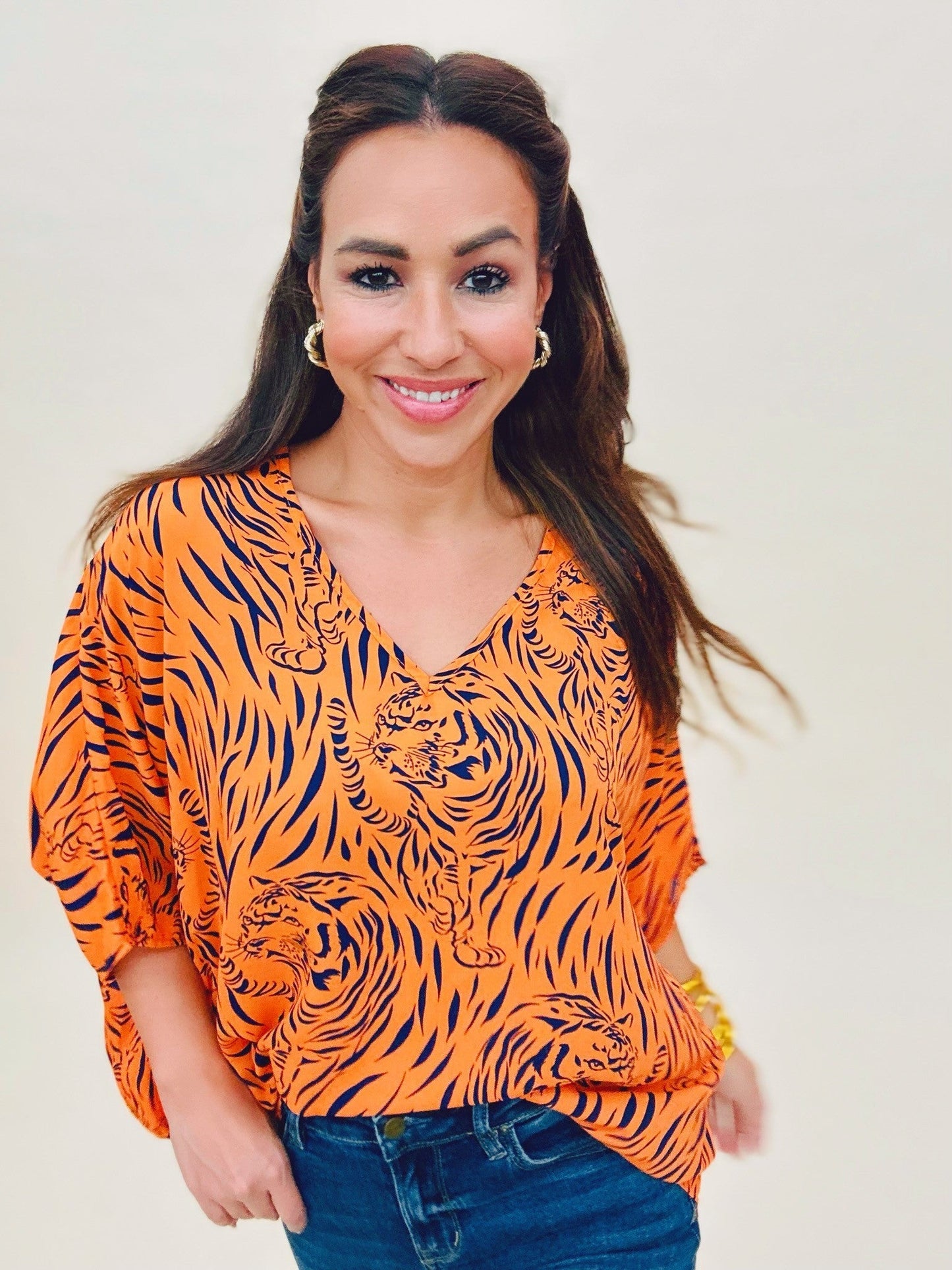 The Auburn Tiger Poncho Top - AS