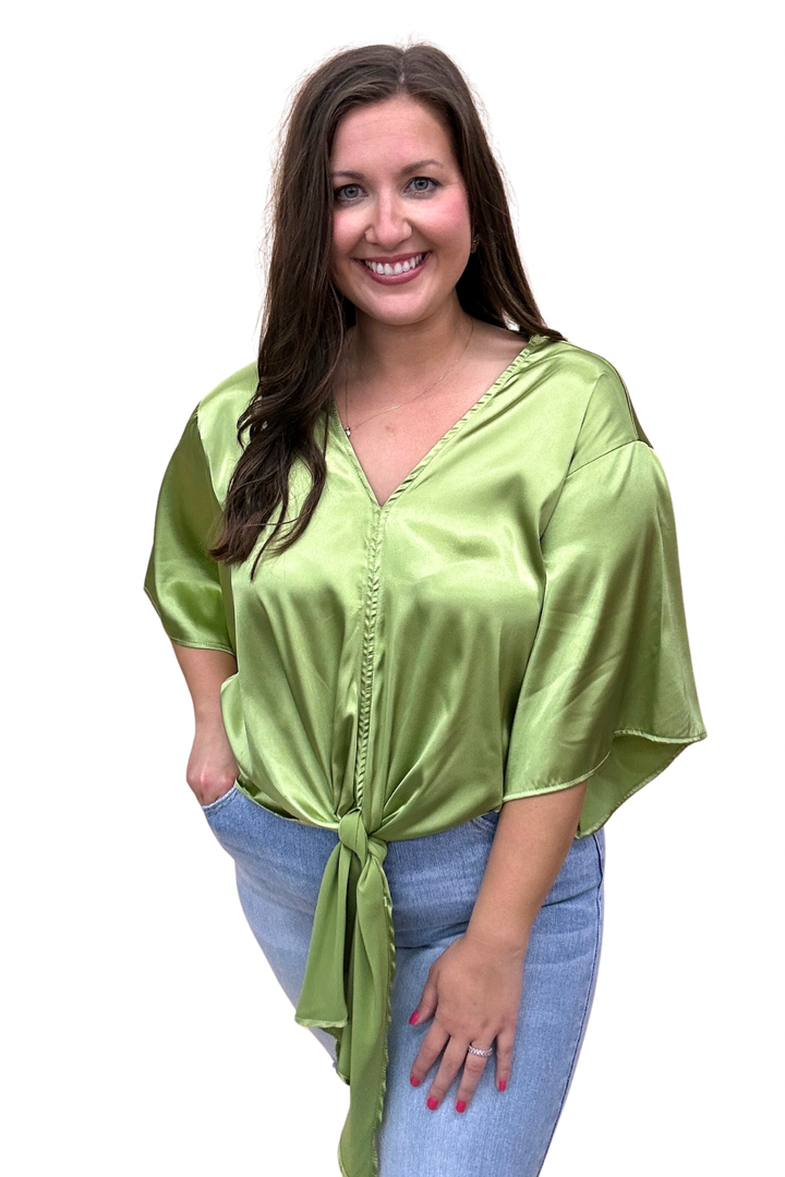 The Solid Satin Tie Top-4 Colors