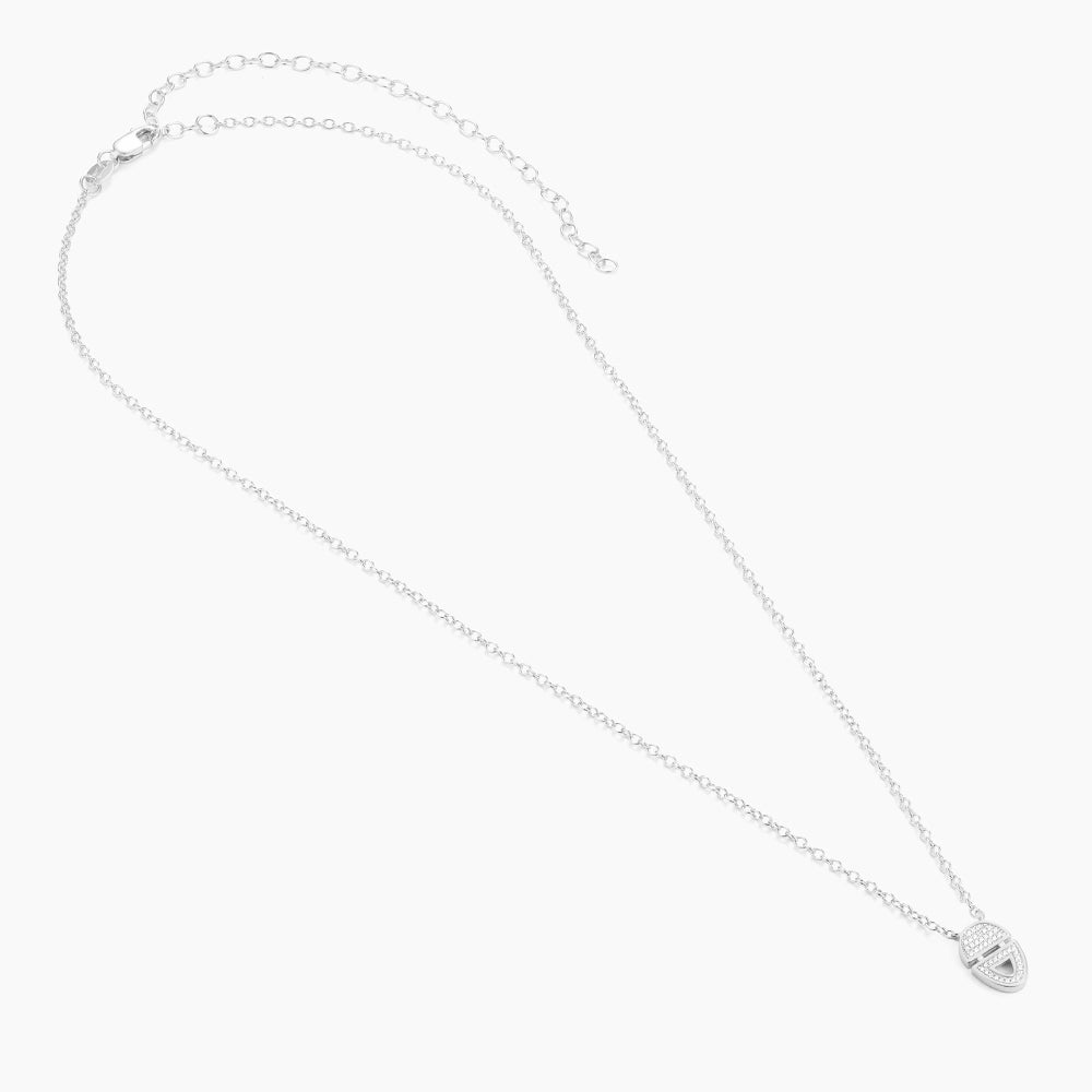 ES Half-Full Oval Pendant Necklace
