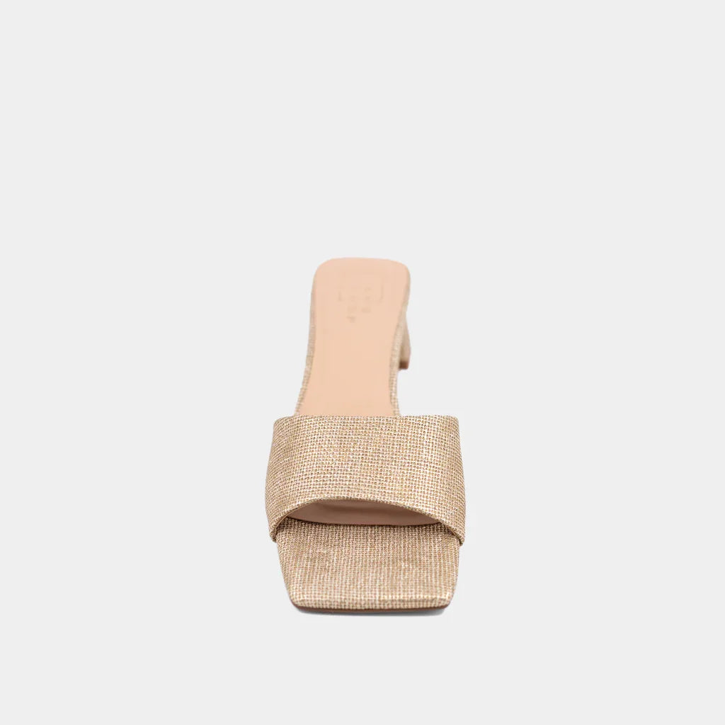 The Gold Woven Fortune Heels