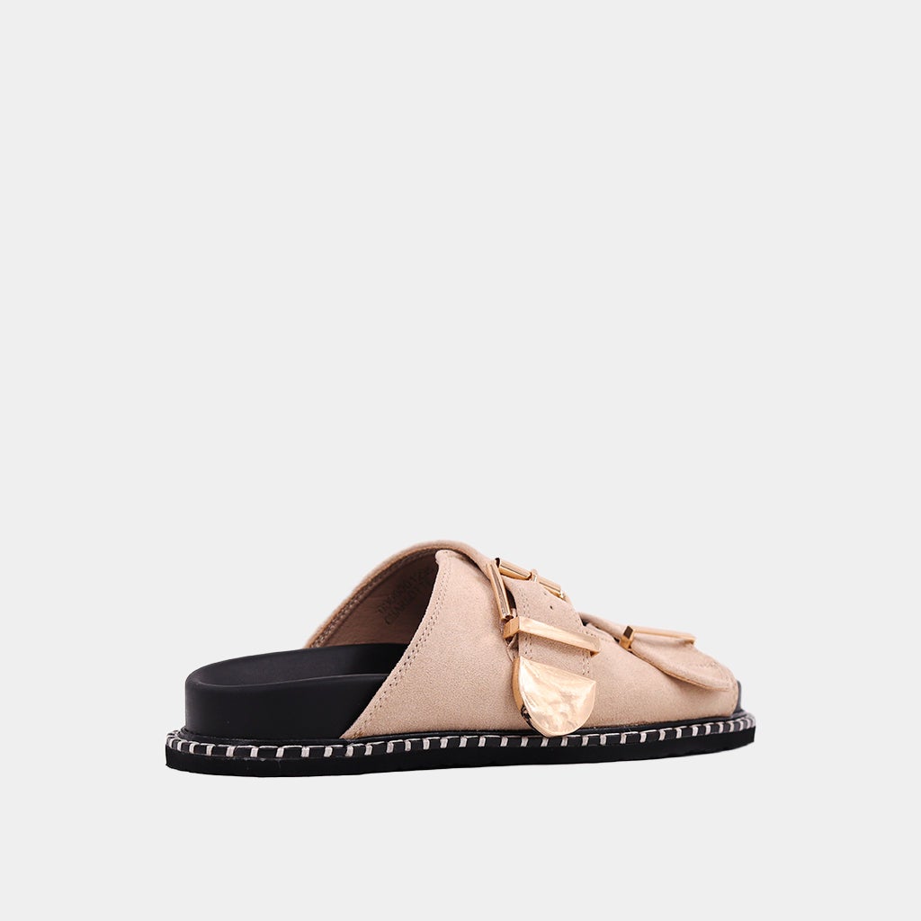 The Beige Suede Charlotte Sandals