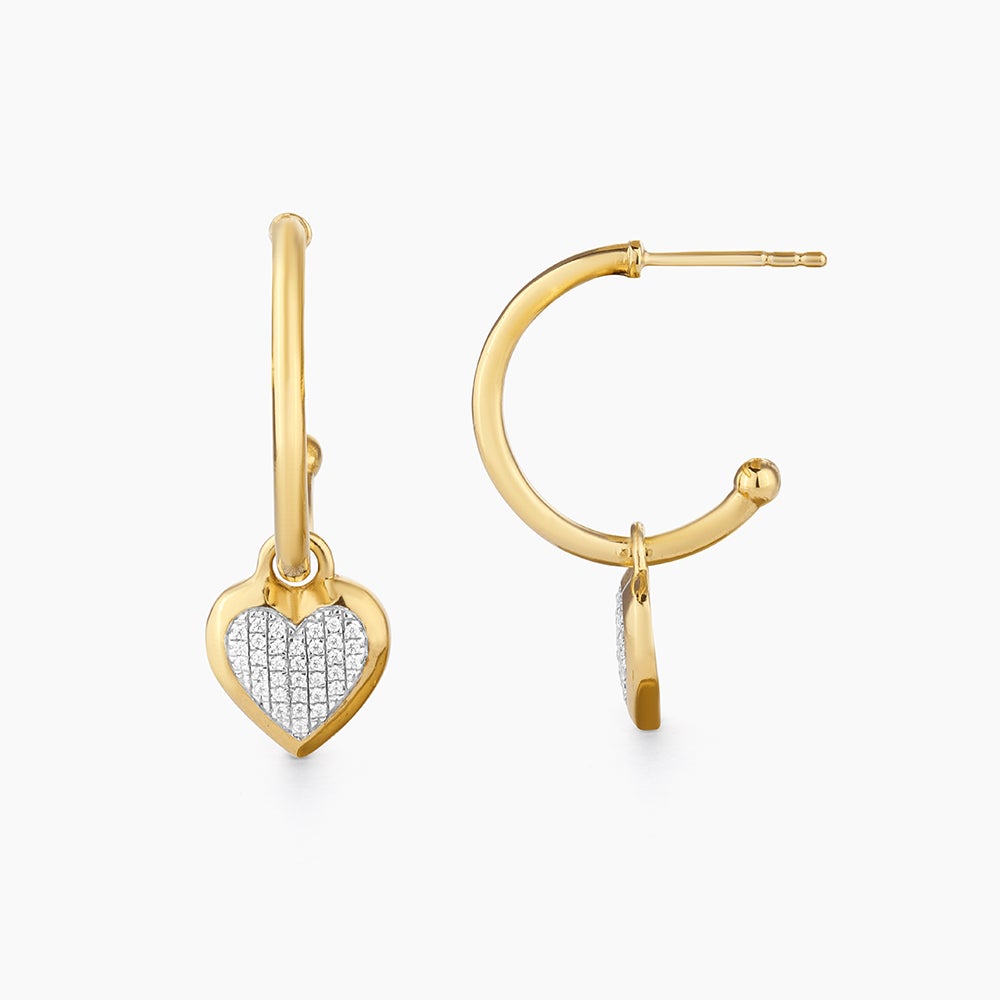 ES Protected Heart Hoop Earrings