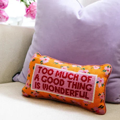 The Too Much Needlepoint Pillow