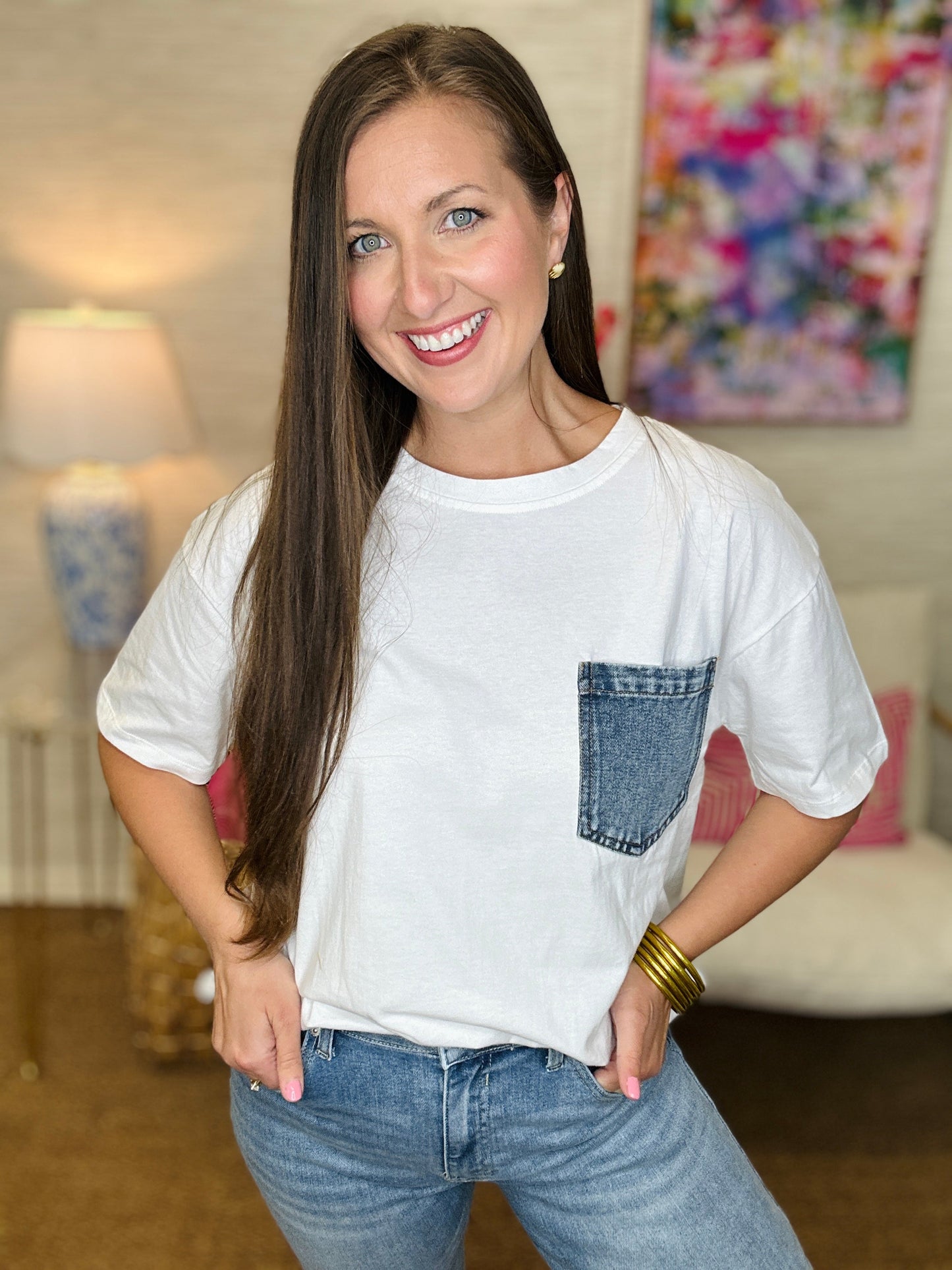 The Denim Pocket Top-3 Colors/AS