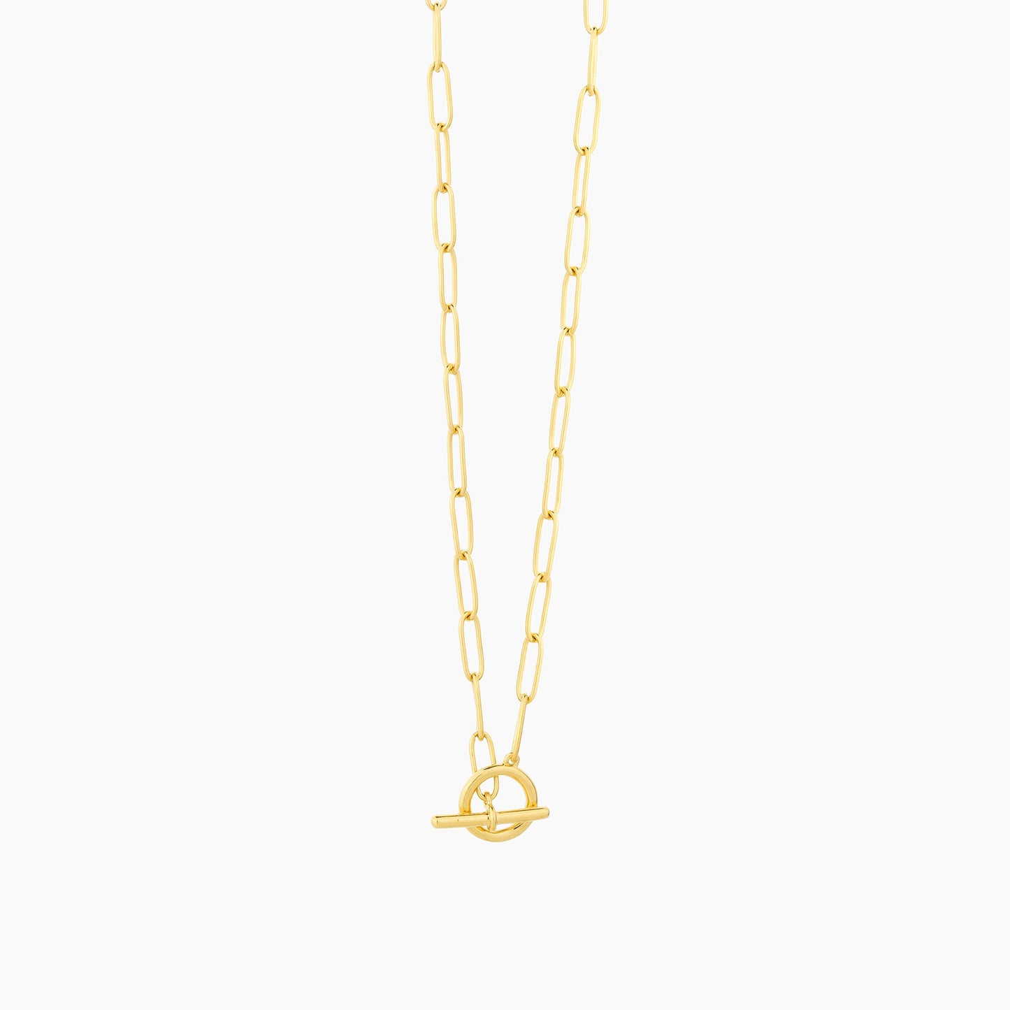 ES T-Bar Paperclip Charm Necklace
