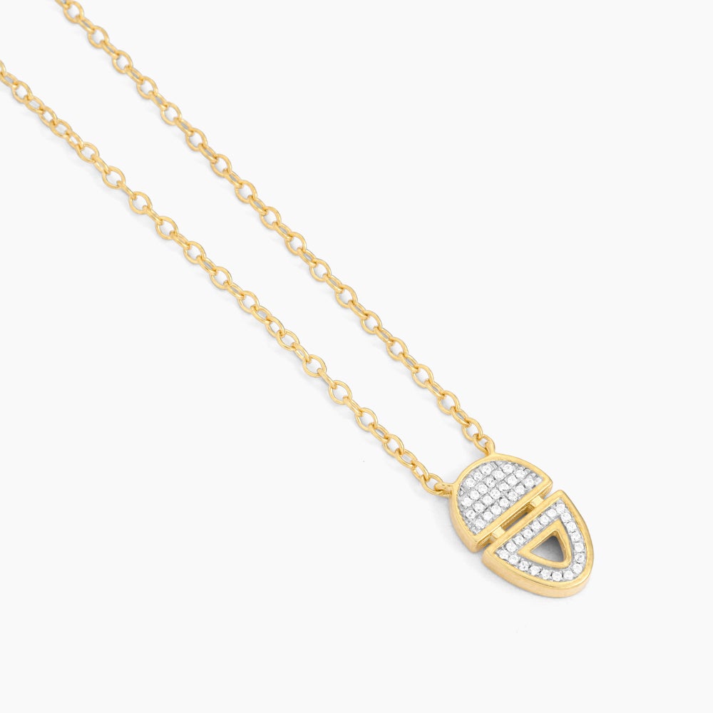 ES Half-Full Oval Pendant Necklace