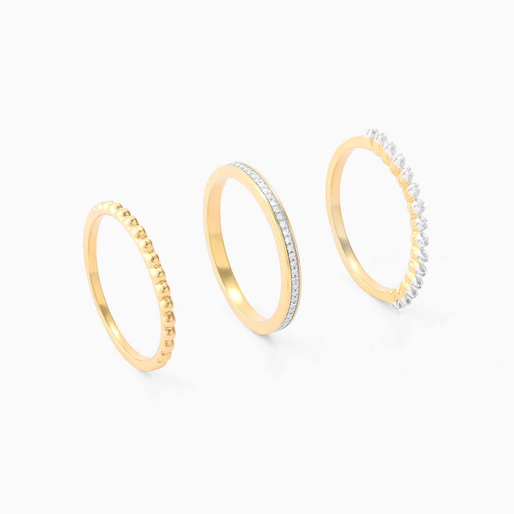 ES Diamonds and Bubbles of Gold Stackable Ring