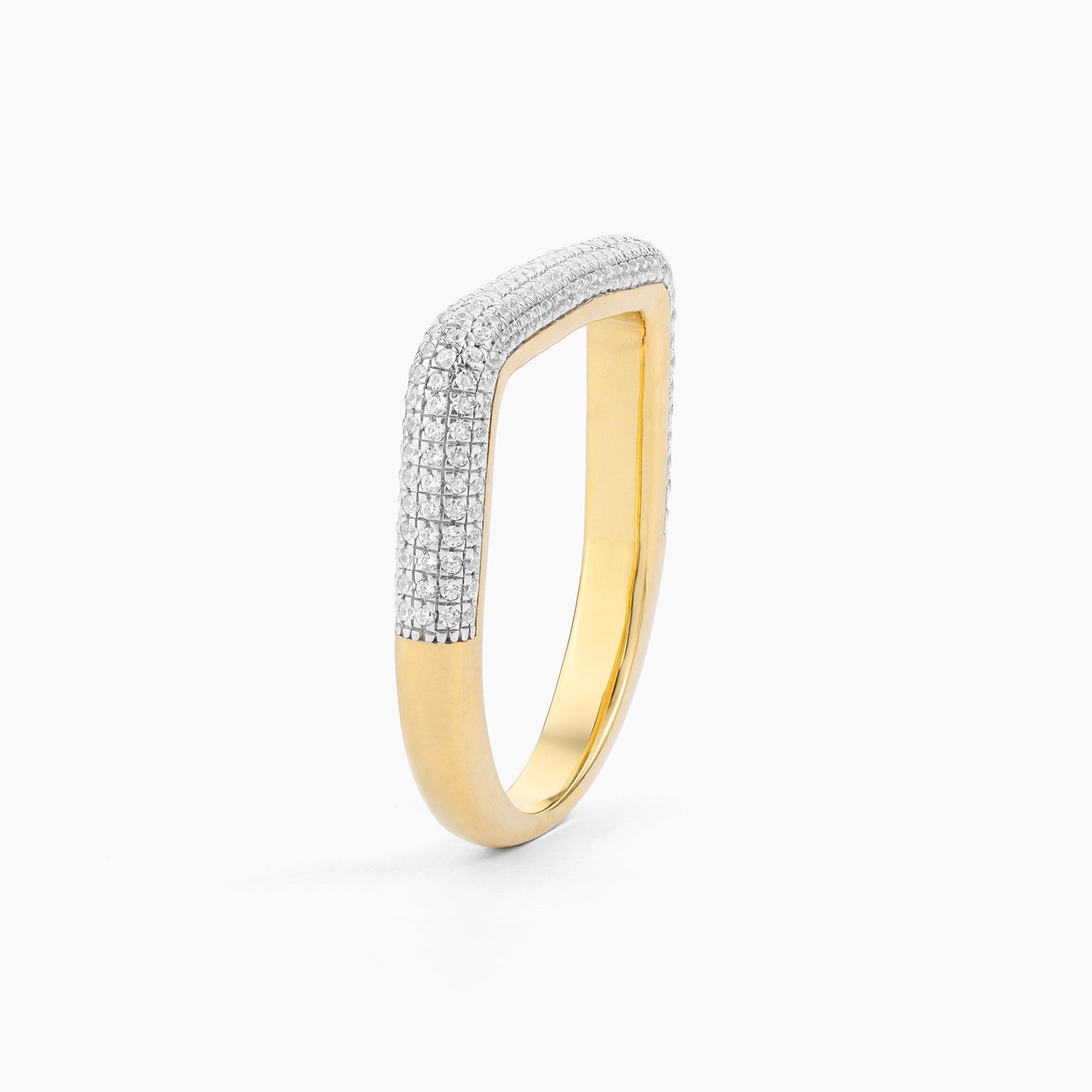 ES Curved Diamond Bar Stackable Ring