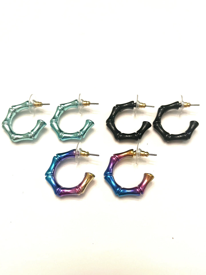 Glossy Bamboo Hoops-3 Colors